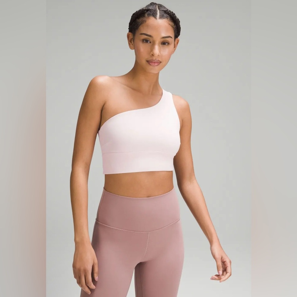 Lululemon Align Asymmetrical Bra Light Support, C/D Cup in Flush Pink NEW